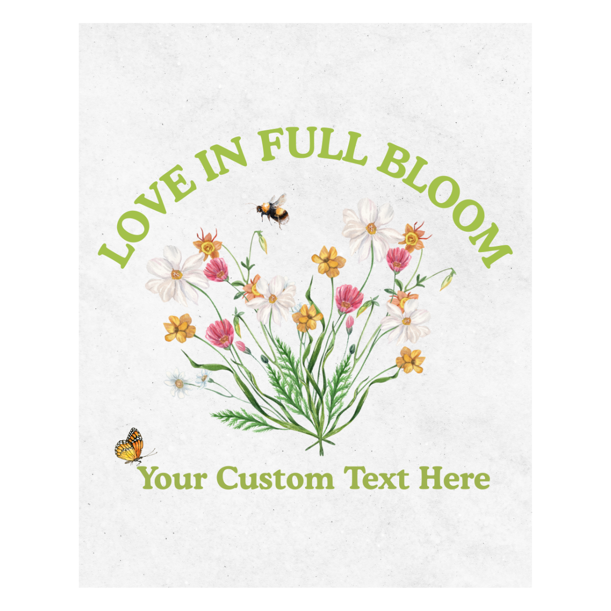 Love In Full Bloom Customizable Wine Label | Love In Bloom Bridal Shower