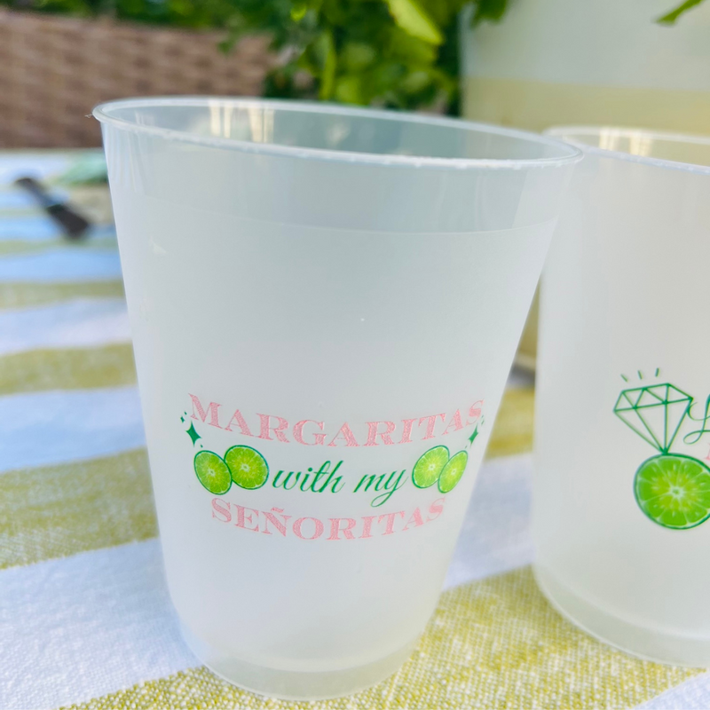 Margaritas With My Señoritas Bachelorette & Party Frosted Drinking Cup, 16oz