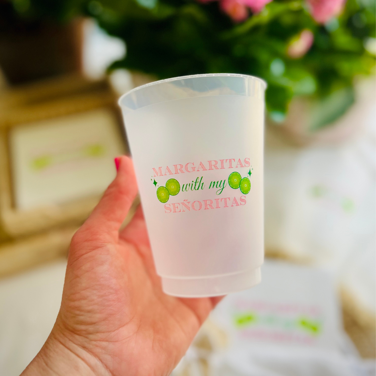 Margaritas With My Señoritas Bachelorette & Party Frosted Drinking Cup, 16oz