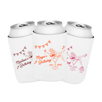 Martini Girl Custom Birthday Can Cooler Sleeves | Regular & Slim Fit