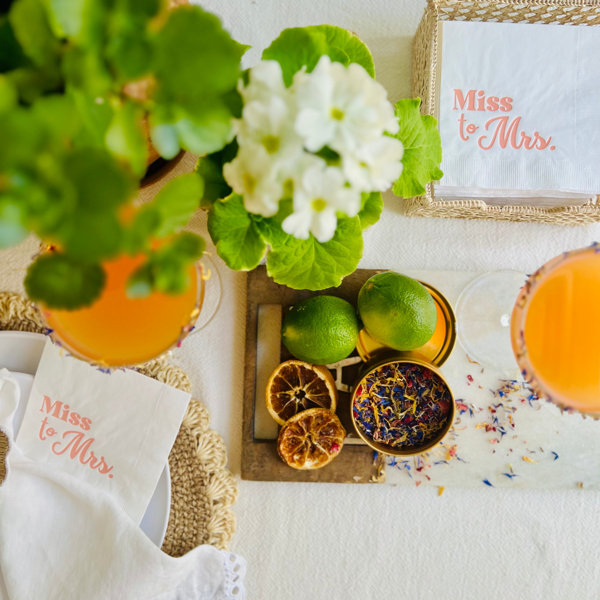 Miss to Mrs. Paper Cocktail Bridal Shower Napkins