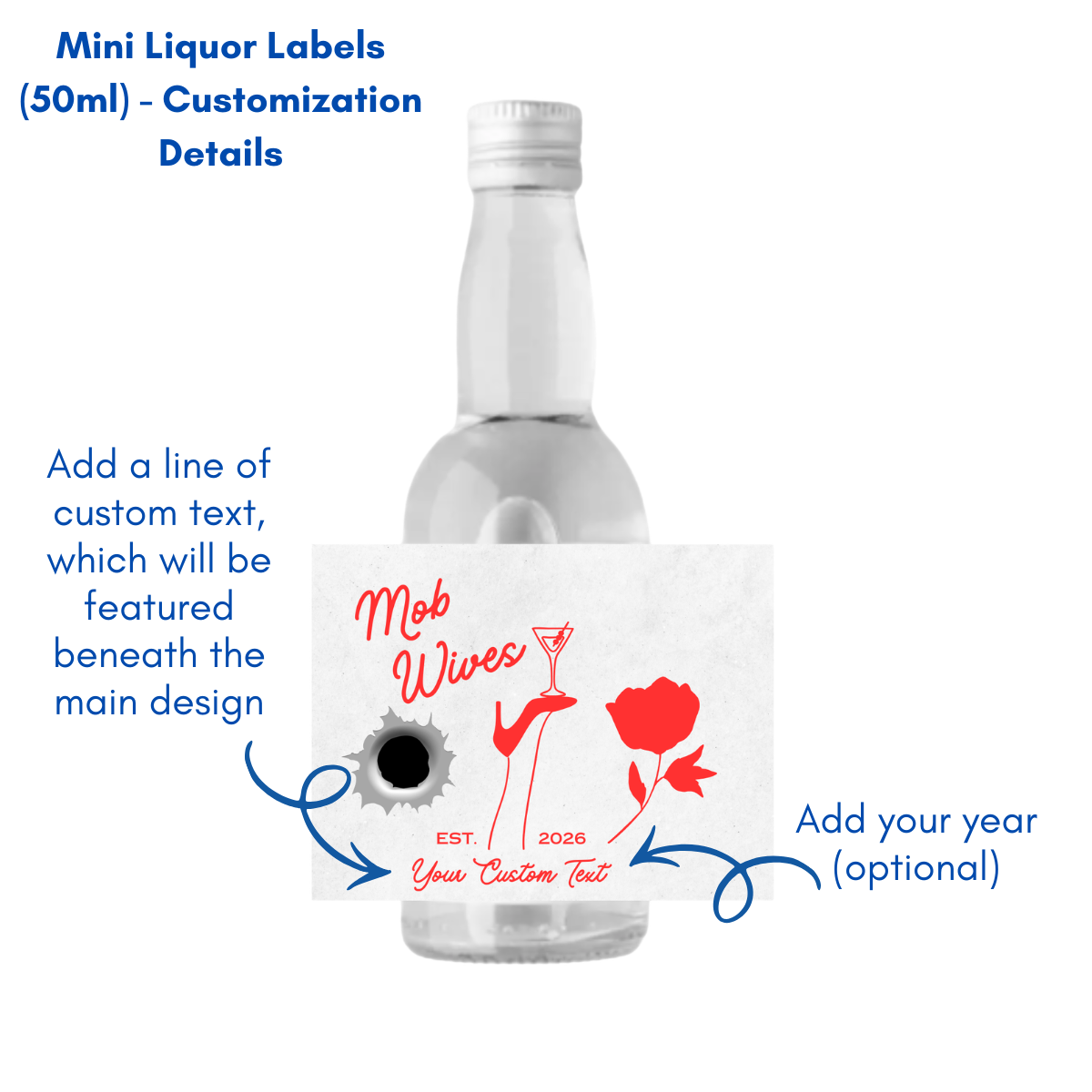 Custom Mob Wives Mini Liquor Bottle Labels