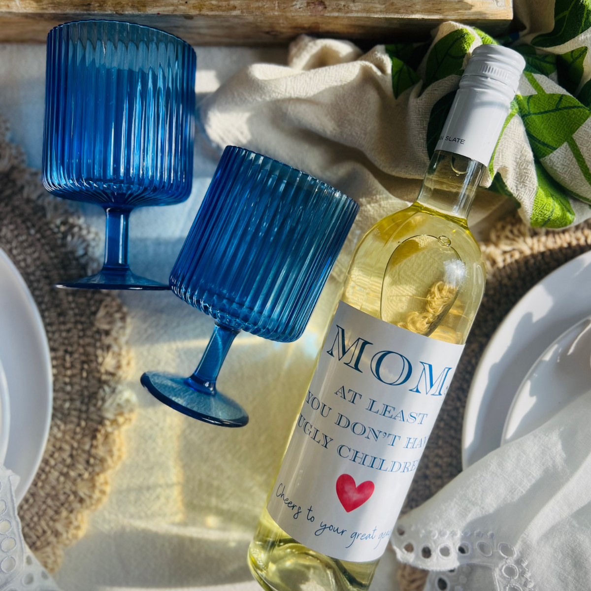 Mom, At Least You Don't Have Ugly Children Wine Label | Fun Mother's Day Wine Label