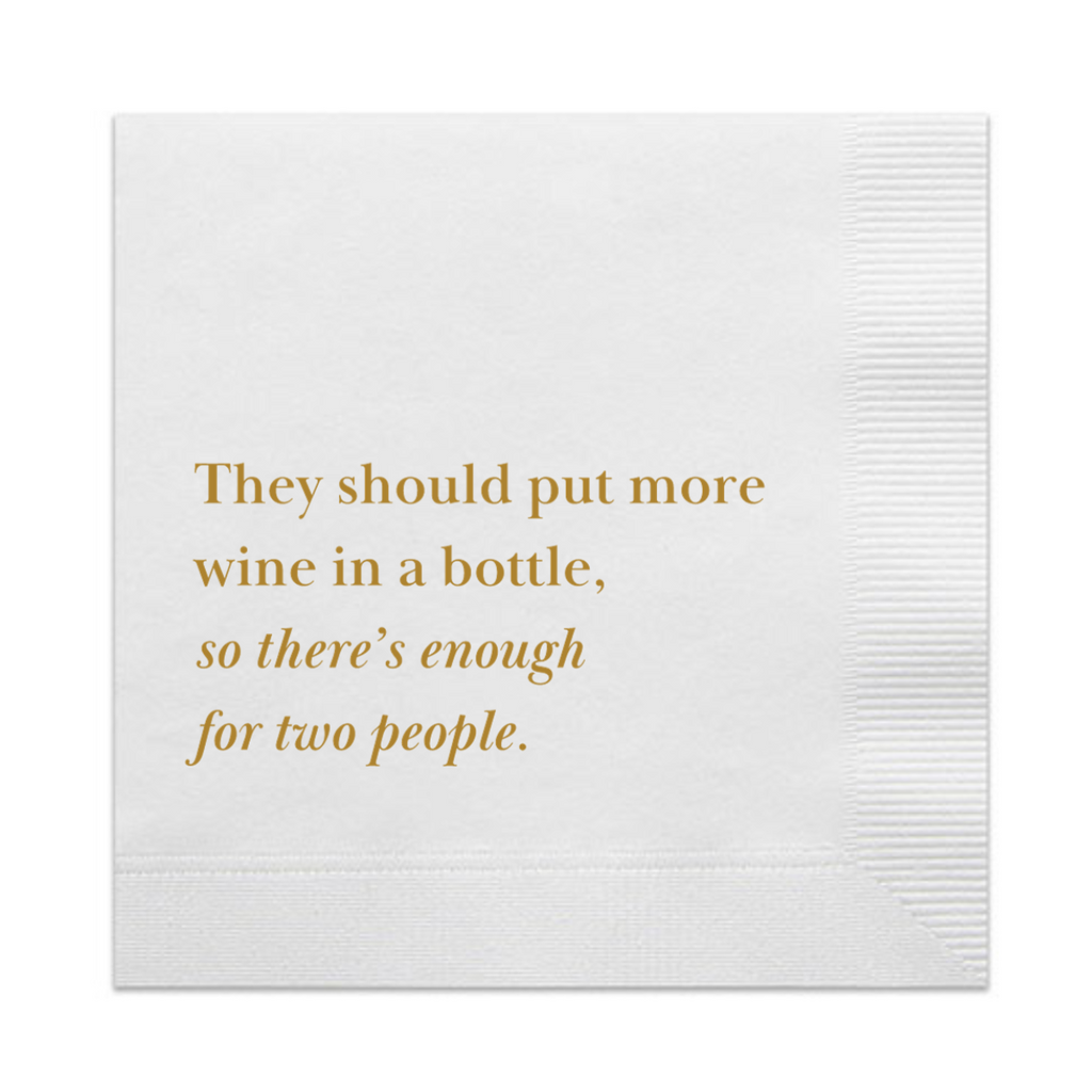 They Should Put More Wine In A Bottle Cocktail Paper Beverage Napkin | Vino Before Vows