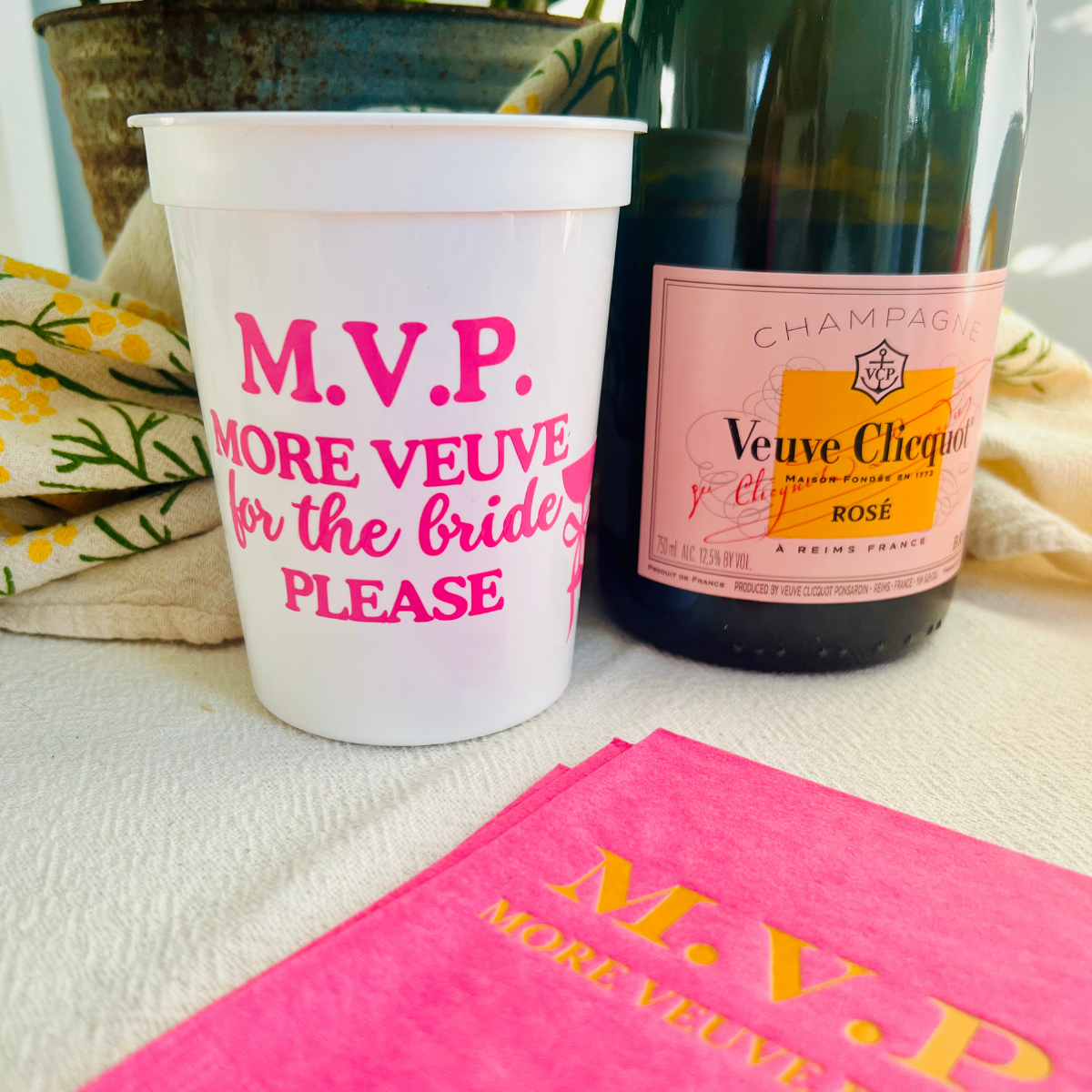 M.V.P. More Veuve For The Bride Please Stadium Cups | Veuve Before Vows Bachelorette