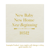 New Baby, New Home, New Beginning Customizable Zip Code Paper Cocktail Napkins