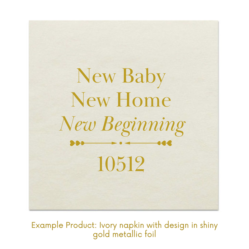 New Baby, New Home, New Beginning Customizable Zip Code Paper Cocktail Napkins