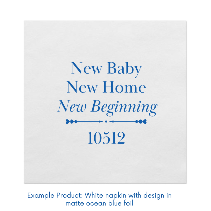 New Baby, New Home, New Beginning Customizable Zip Code Paper Cocktail Napkins