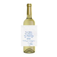 New Baby, New Home, New Beginnings Customizable Wine Label