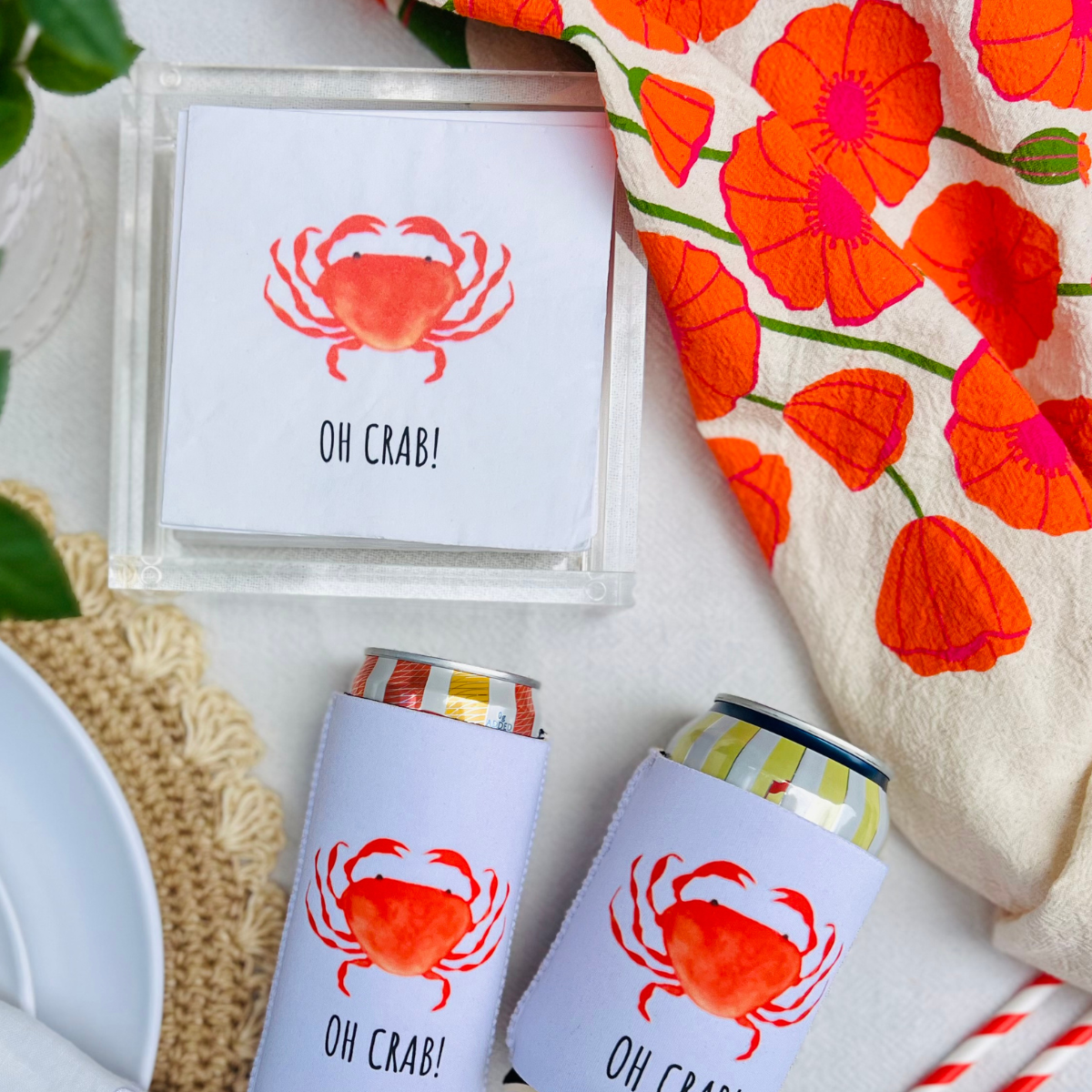 Oh Crab! Cocktail Paper Beverage Napkins