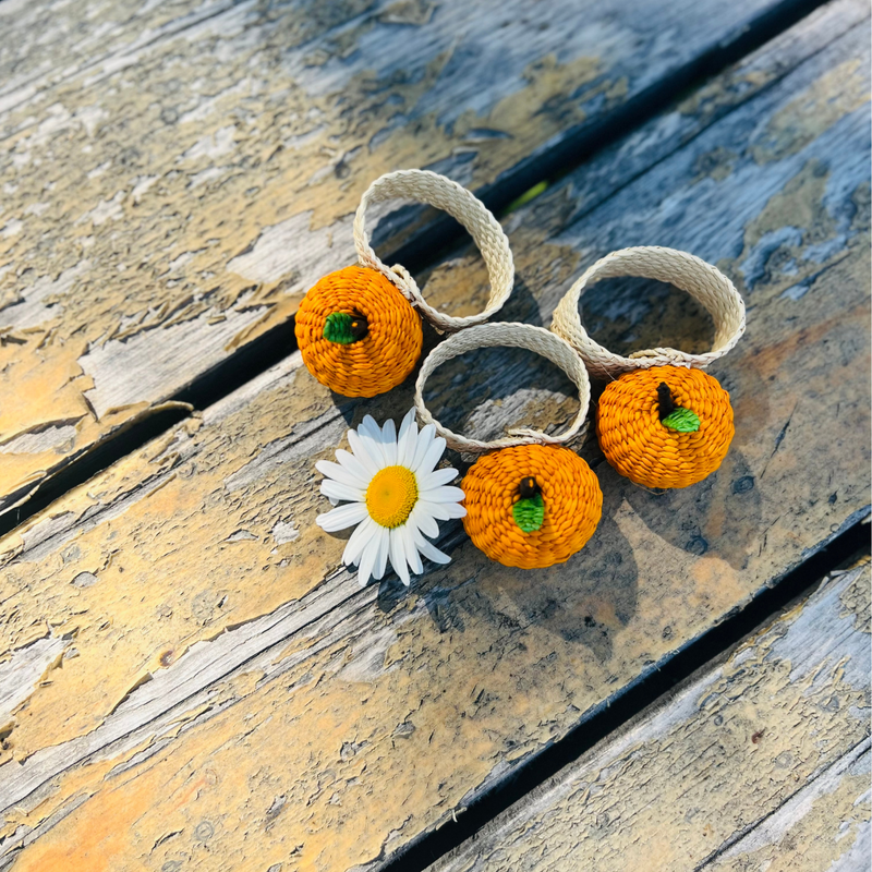 Handwoven Pumpkin Napkin Ring