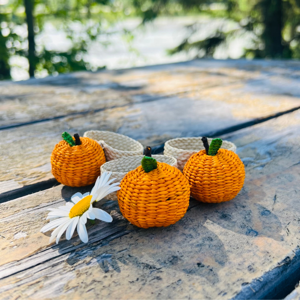 Handwoven Pumpkin Napkin Ring