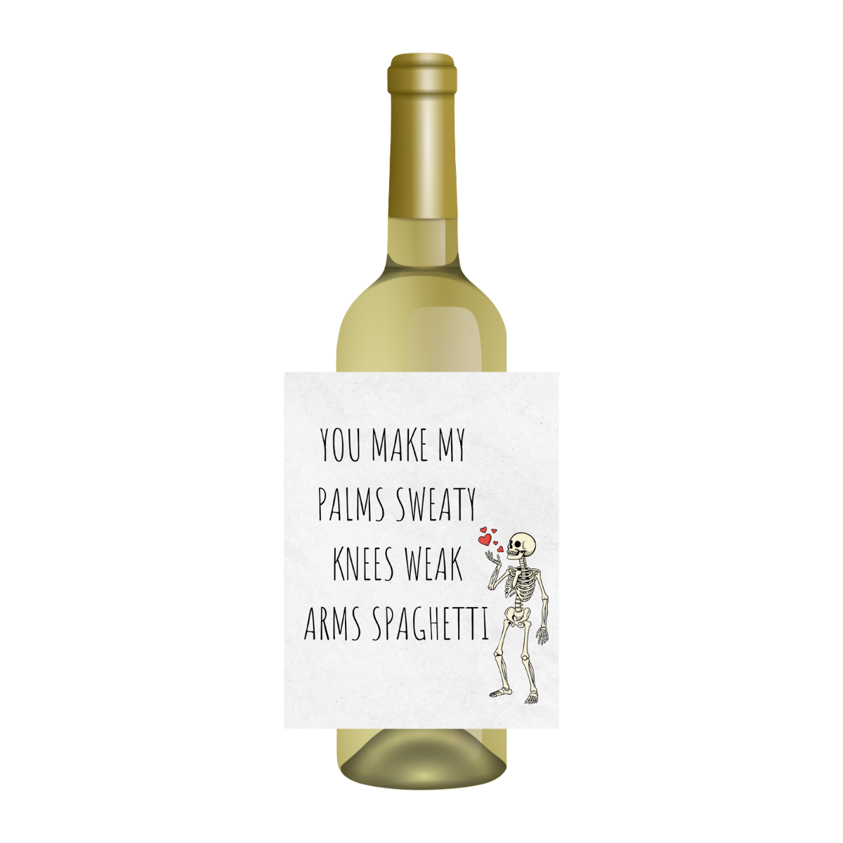 You Make My Palms Sweaty Wine Label - Funny Valentine's Day Wine Label