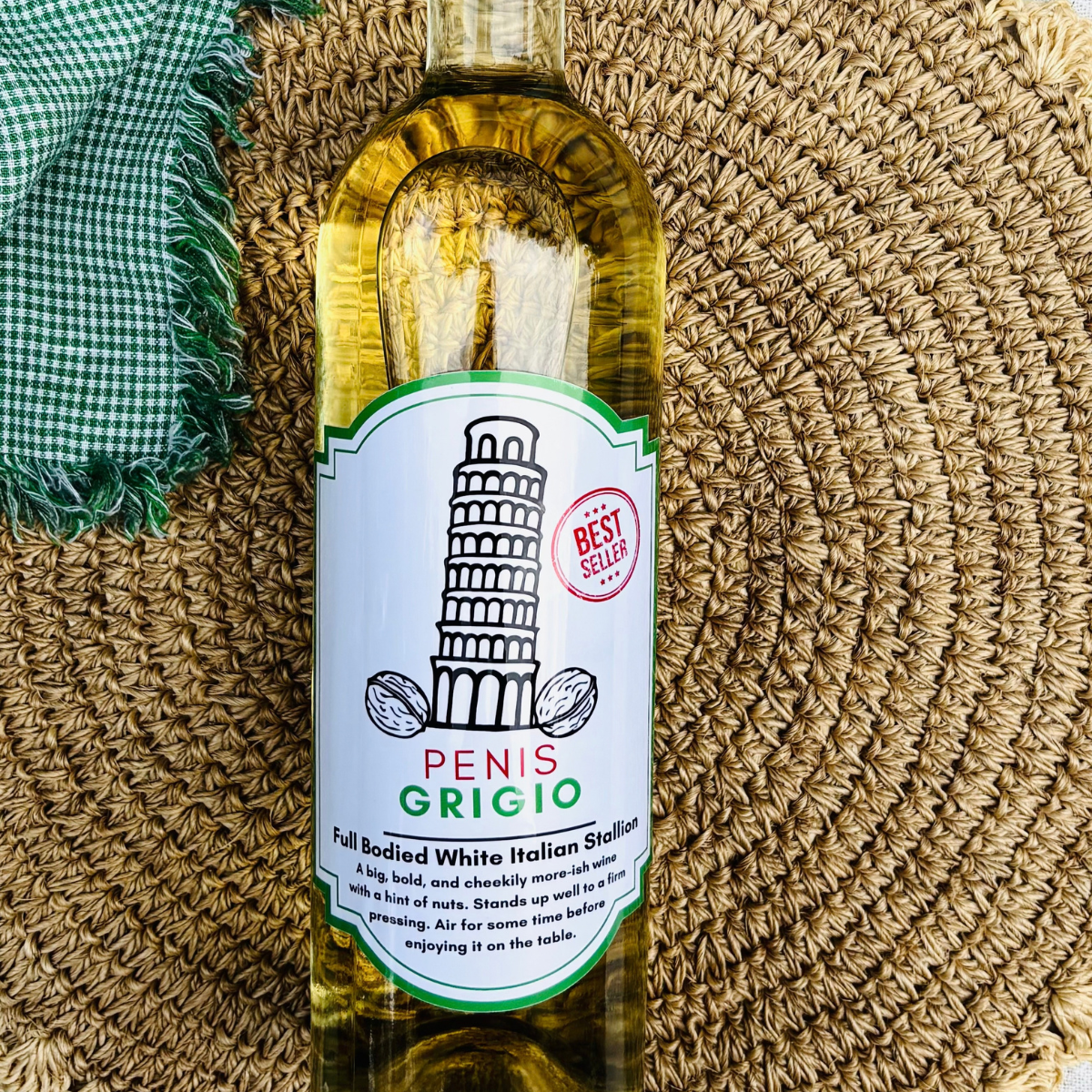 Penis Grigio Wine Label | Funny Bachelorette & Gag Gift for Wine Lovers