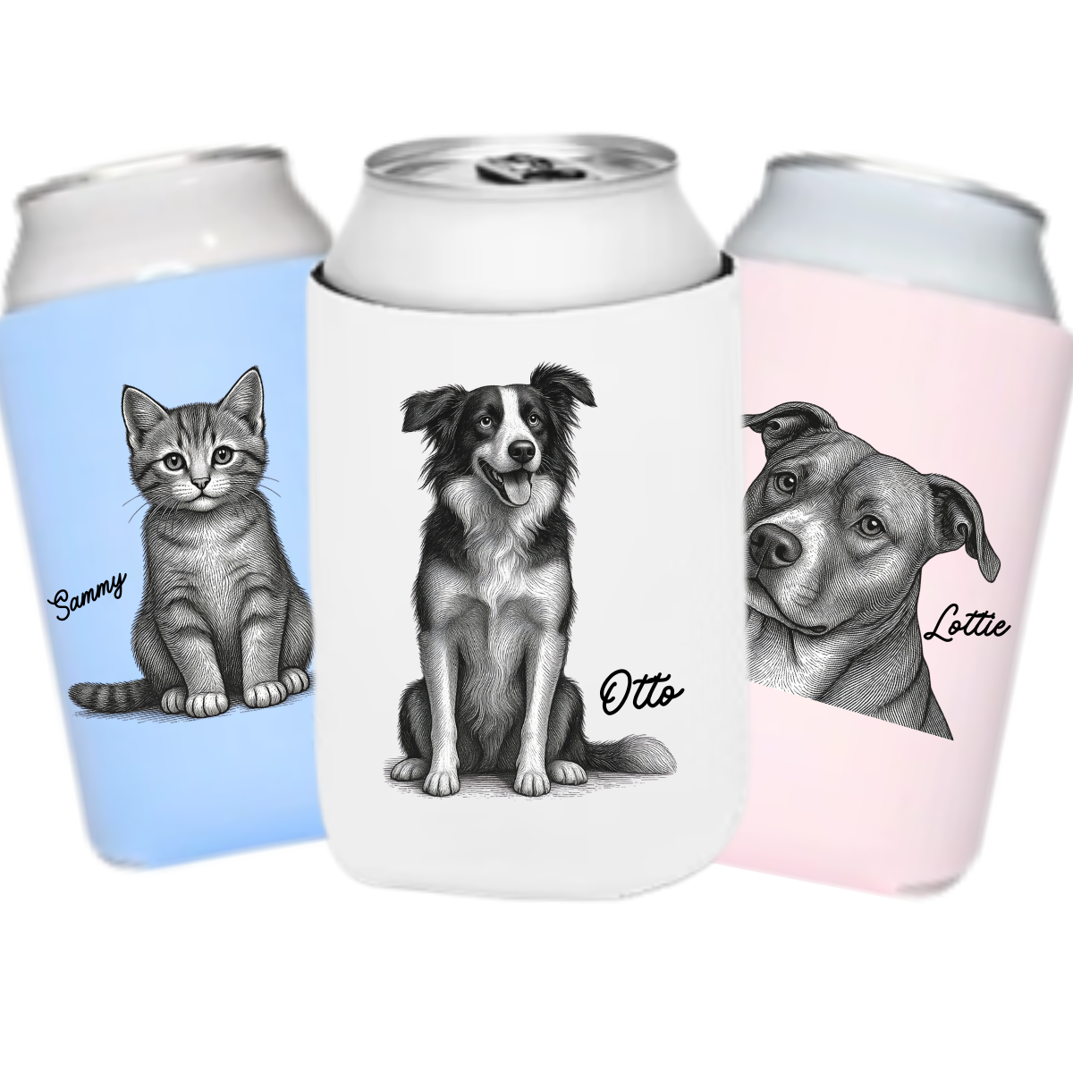 Custom Pet Can Cooler Sleeves, Regular & Slim Fit