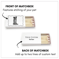 Personalized Pet Matchbox Labels With Matches for Pet Owners