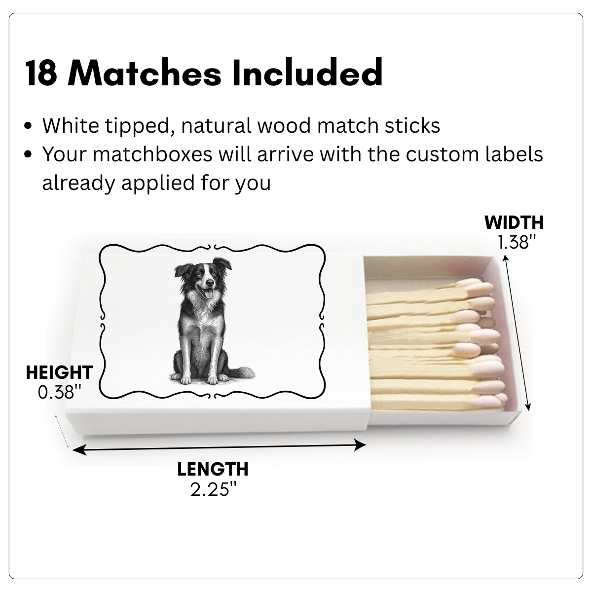 Personalized Pet Matchbox Labels With Matches for Pet Owners