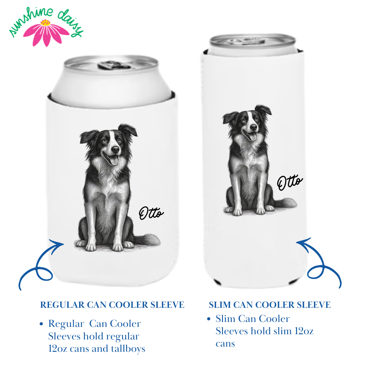 Custom Pet Can Cooler Sleeves, Regular & Slim Fit
