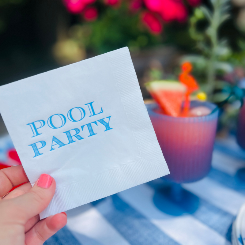 Pool Party Summer Cocktail Paper Beverage Napkins