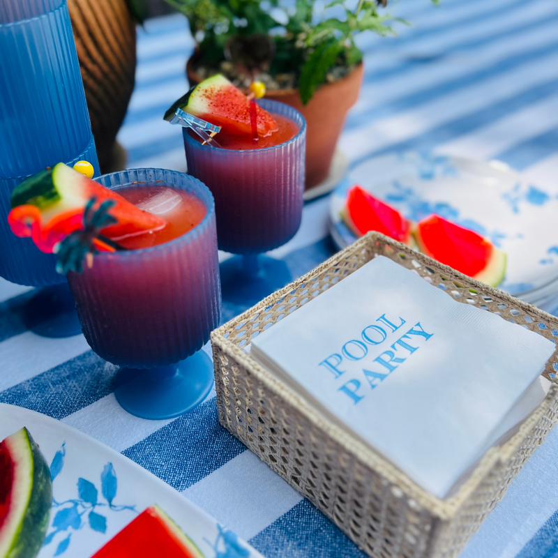 Pool Party Summer Cocktail Paper Beverage Napkins