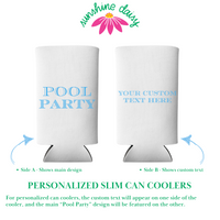 Pool Party Foam Can Cooler Sleeves, Regular & Slim Fit