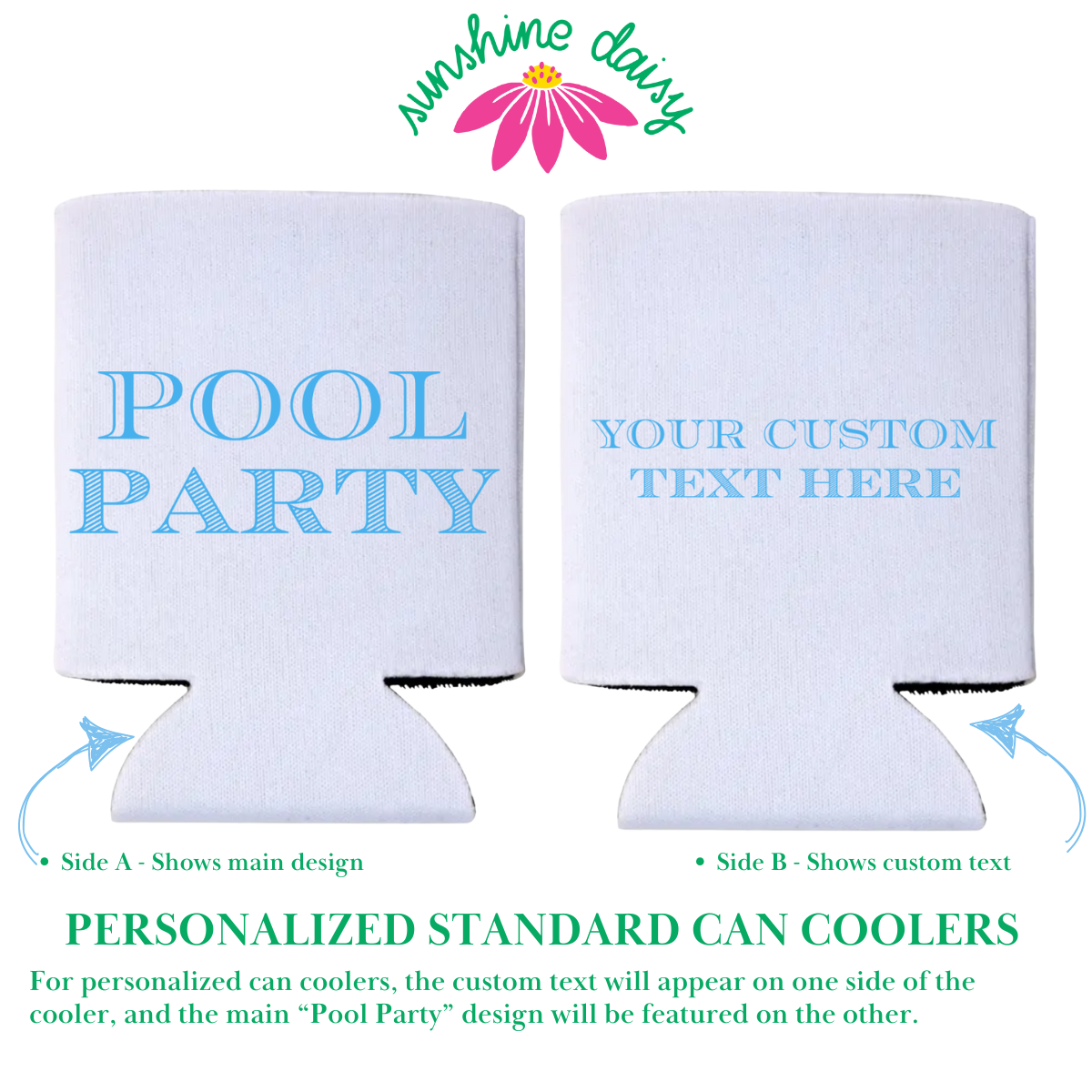 Pool Party Foam Can Cooler Sleeves, Regular & Slim Fit