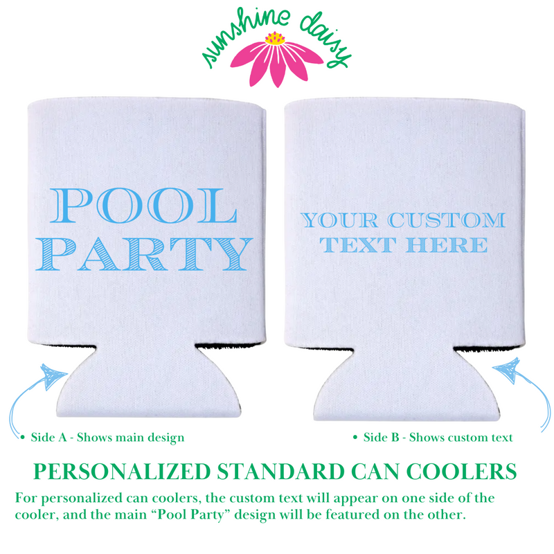 Pool Party Foam Can Cooler Sleeves, Regular & Slim Fit