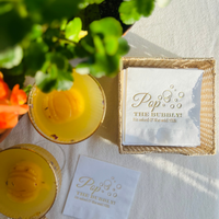 Pop The Bubbly! He Asked & She Said Yes Holographic Gold Engagement Napkins | Engagement Party Décor