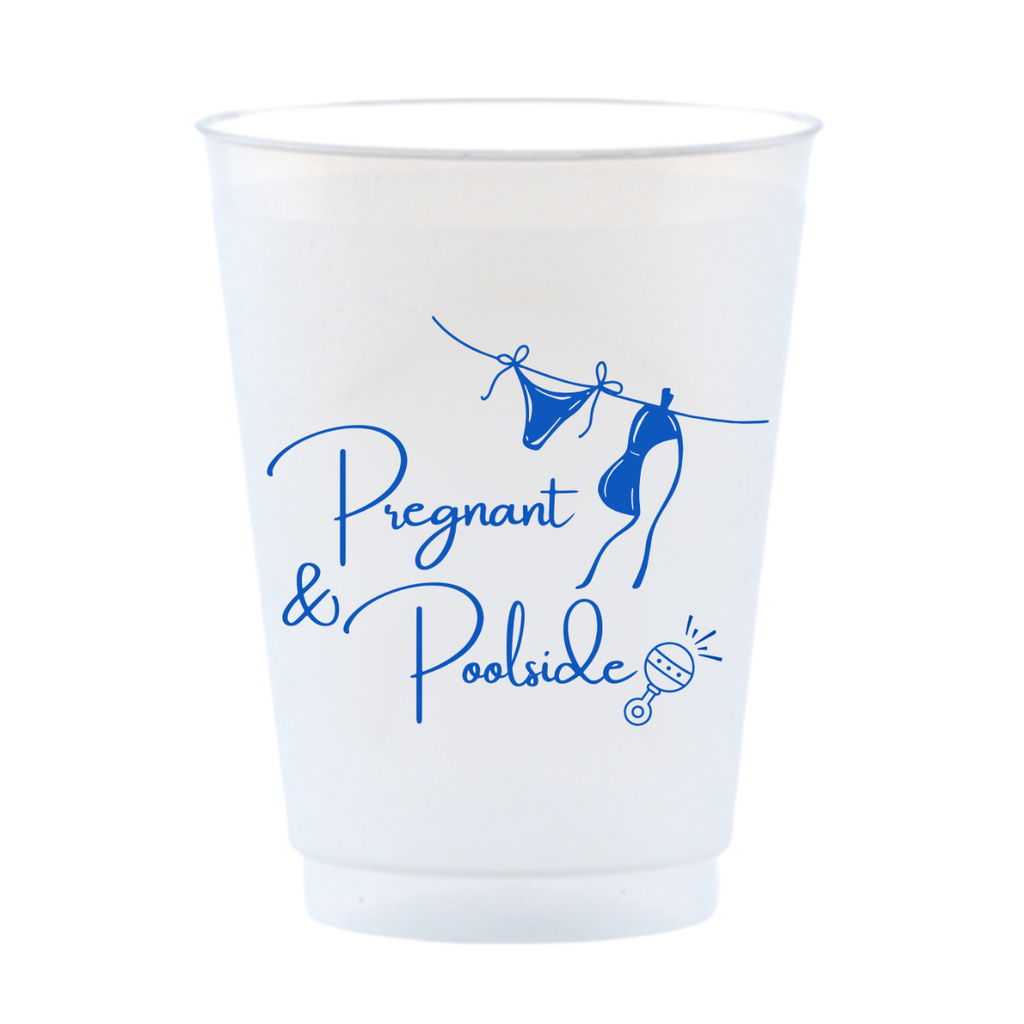 Pregnant & Poolside Baby Shower Frost Flex Cups