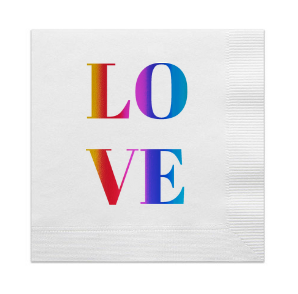 Rainbow Love Cocktail Paper Beverage Napkins