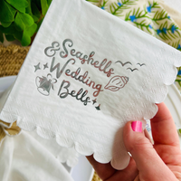 Seashells and Wedding Bells Paper Cocktail Napkin