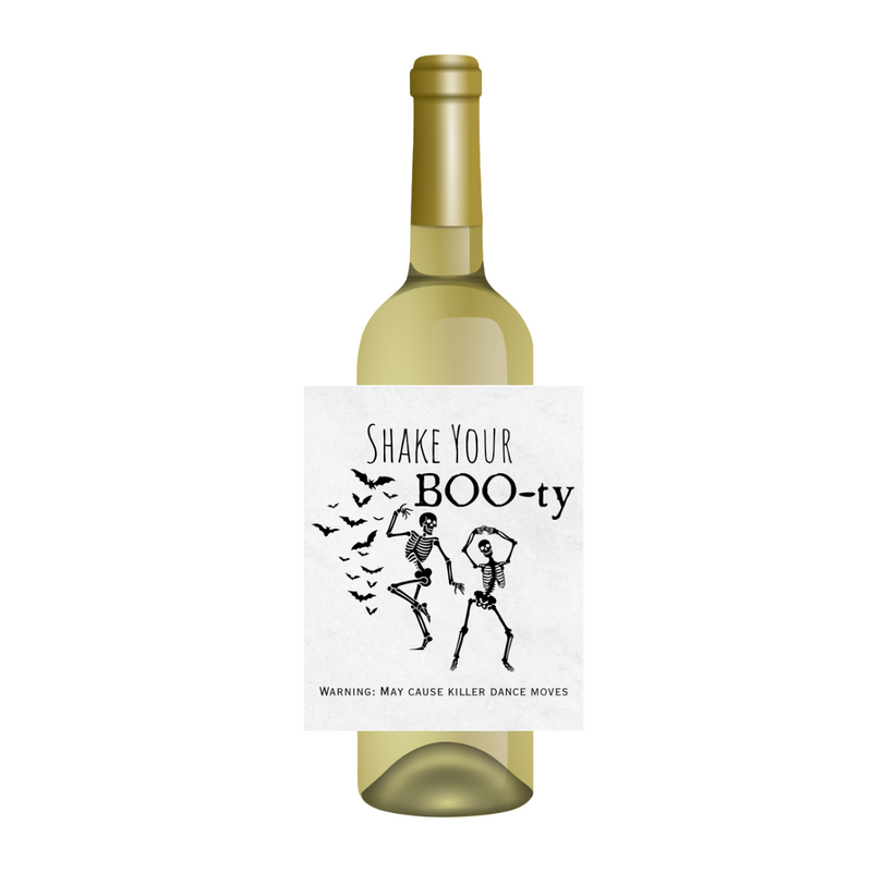 Shake Your Boo-ty Halloween Wine Label