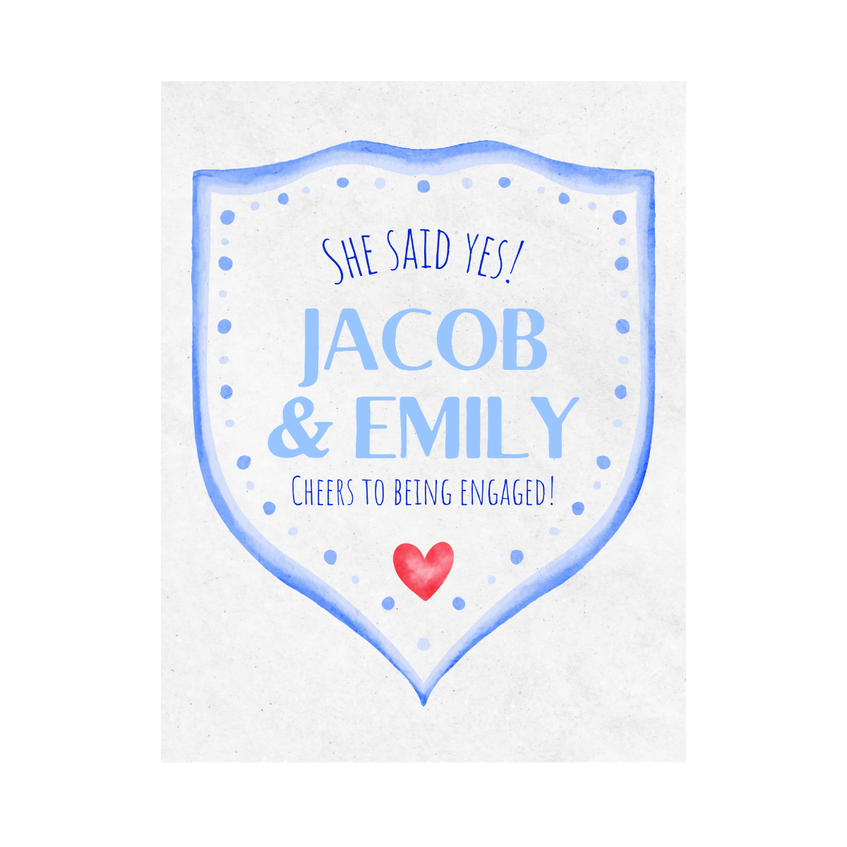 Custom Wedding or Engagement Wine Label | Personalized "She Said Yes" or "Forever" Wine Label