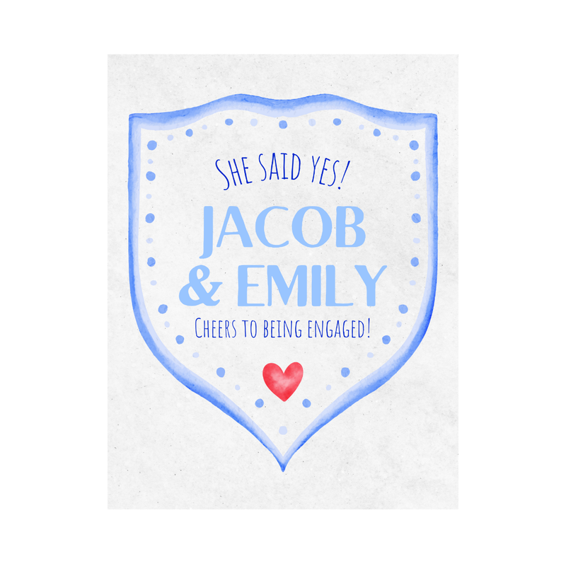 Custom Wedding or Engagement Wine Label | Personalized "She Said Yes" or "Forever" Wine Label