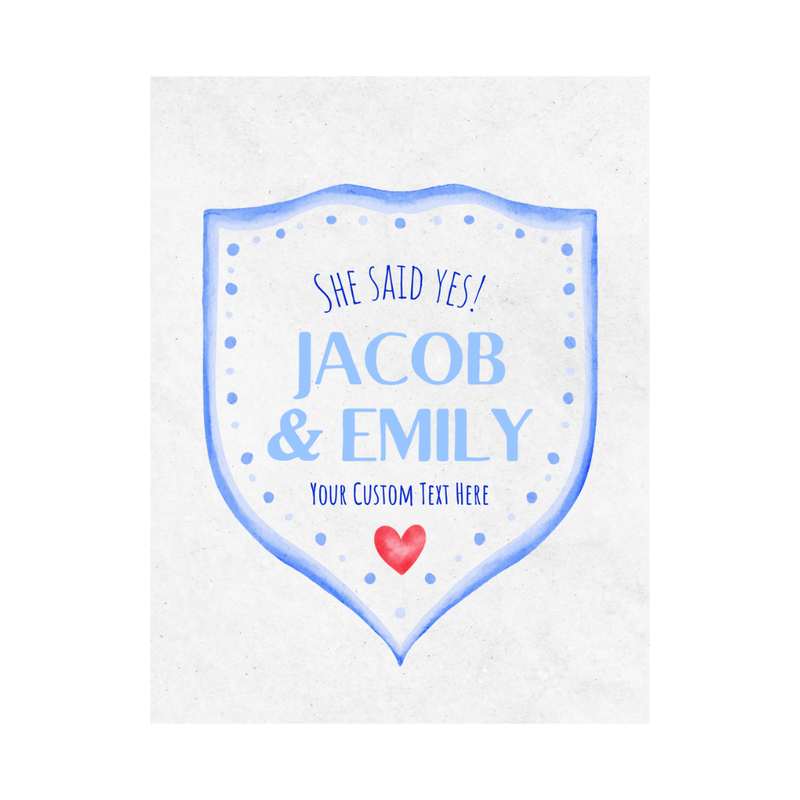 Custom Wedding or Engagement Wine Label | Personalized "She Said Yes" or "Forever" Wine Label