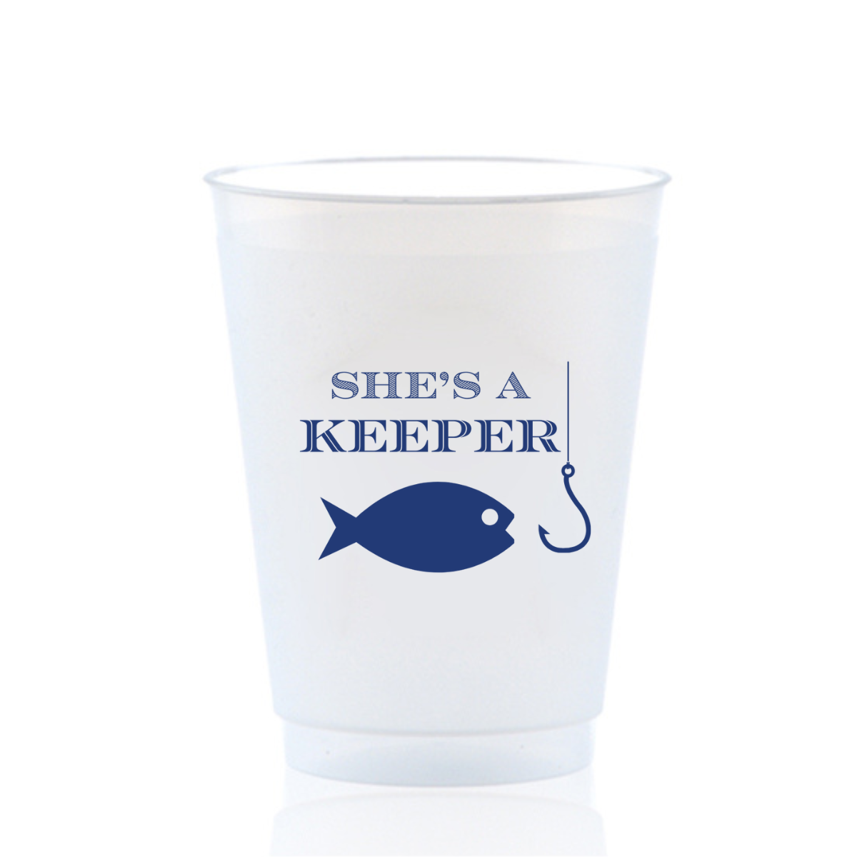 "She's A Keeper" Cocktail Frosted Drinking Cups, 16oz