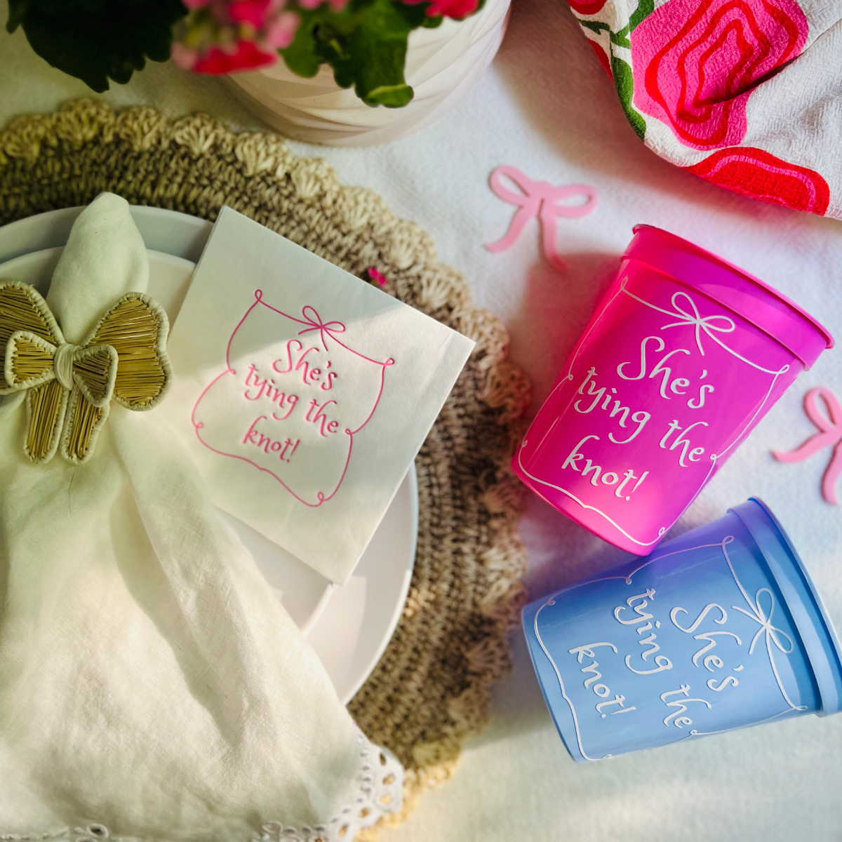 She's Tying The Knot Customizable Bridal Shower & Bachelorette Stadium Cups