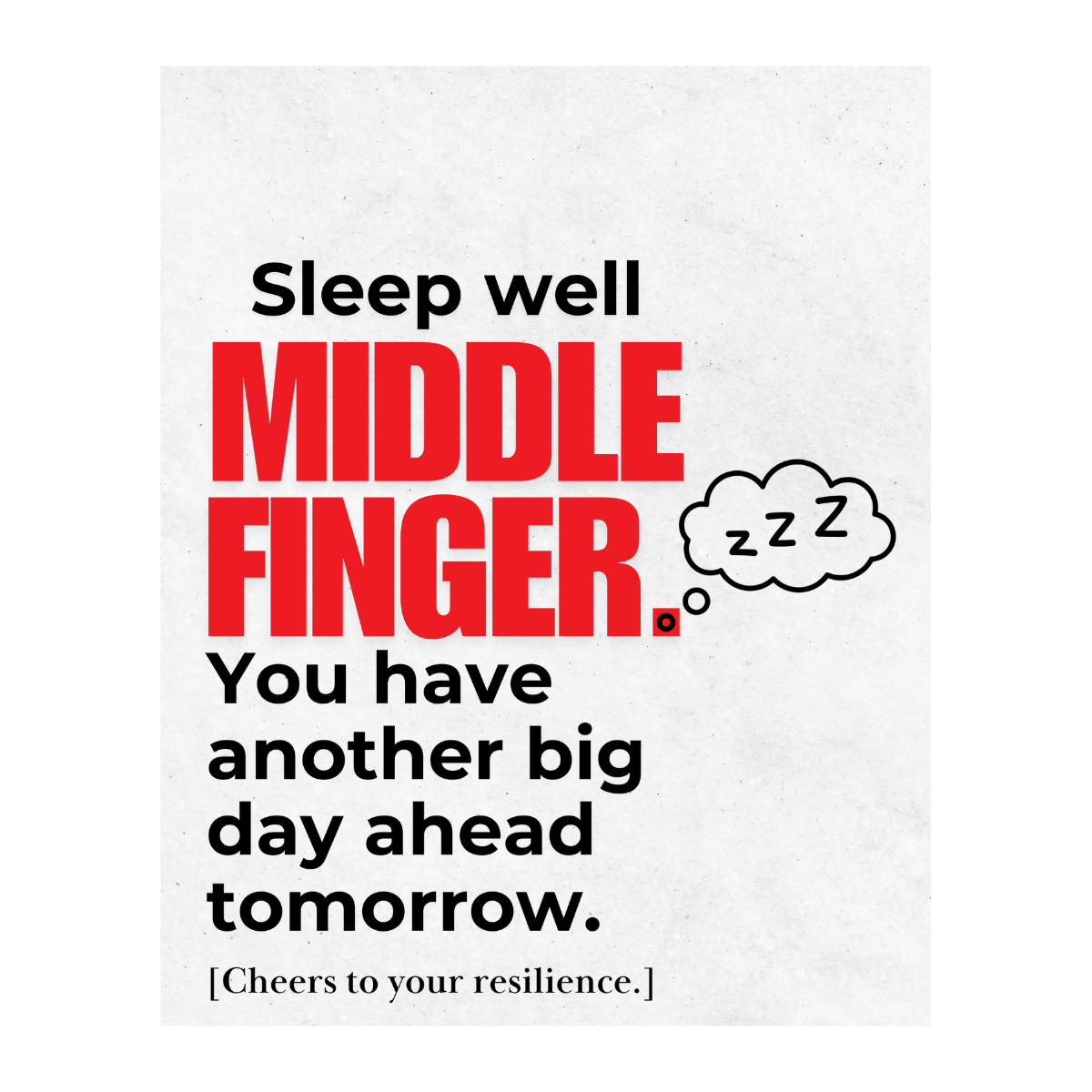 Sleep Well Middle Finger Wine Label | Fun Wine Label