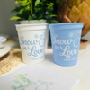 Snow In Love Customizable 16oz Stadium Cup | Snow In Love Engagement | Snow In Love Bachelorette