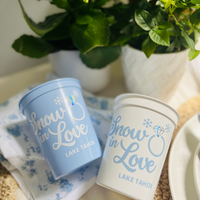 Snow In Love Customizable 16oz Stadium Cup | Snow In Love Engagement | Snow In Love Bachelorette