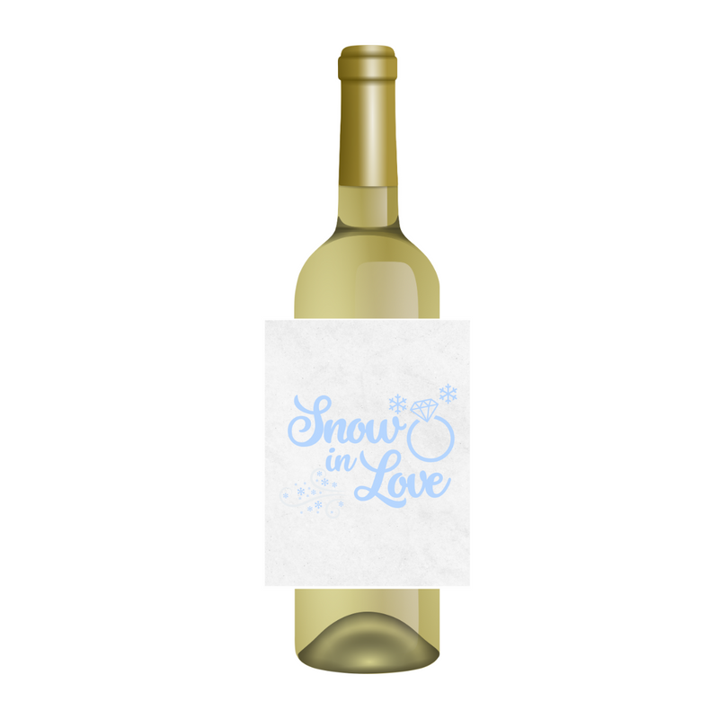 Snow In Love Personalized Wine Label
