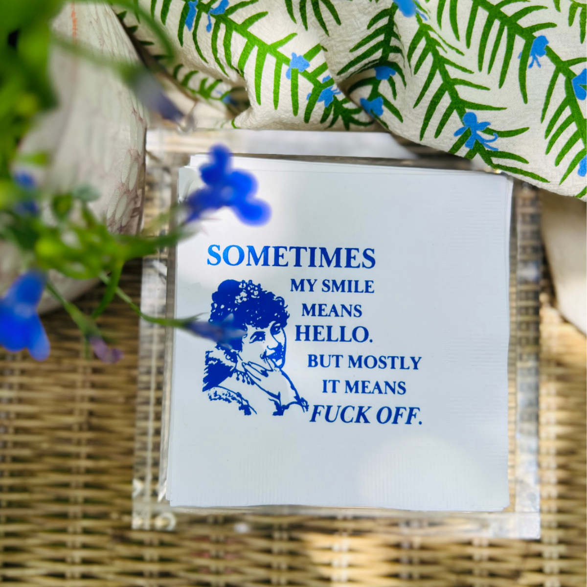 Sometimes My Smile Means Hello Paper Cocktail Napkins
