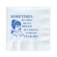 Sometimes My Smile Means Hello Paper Cocktail Napkins