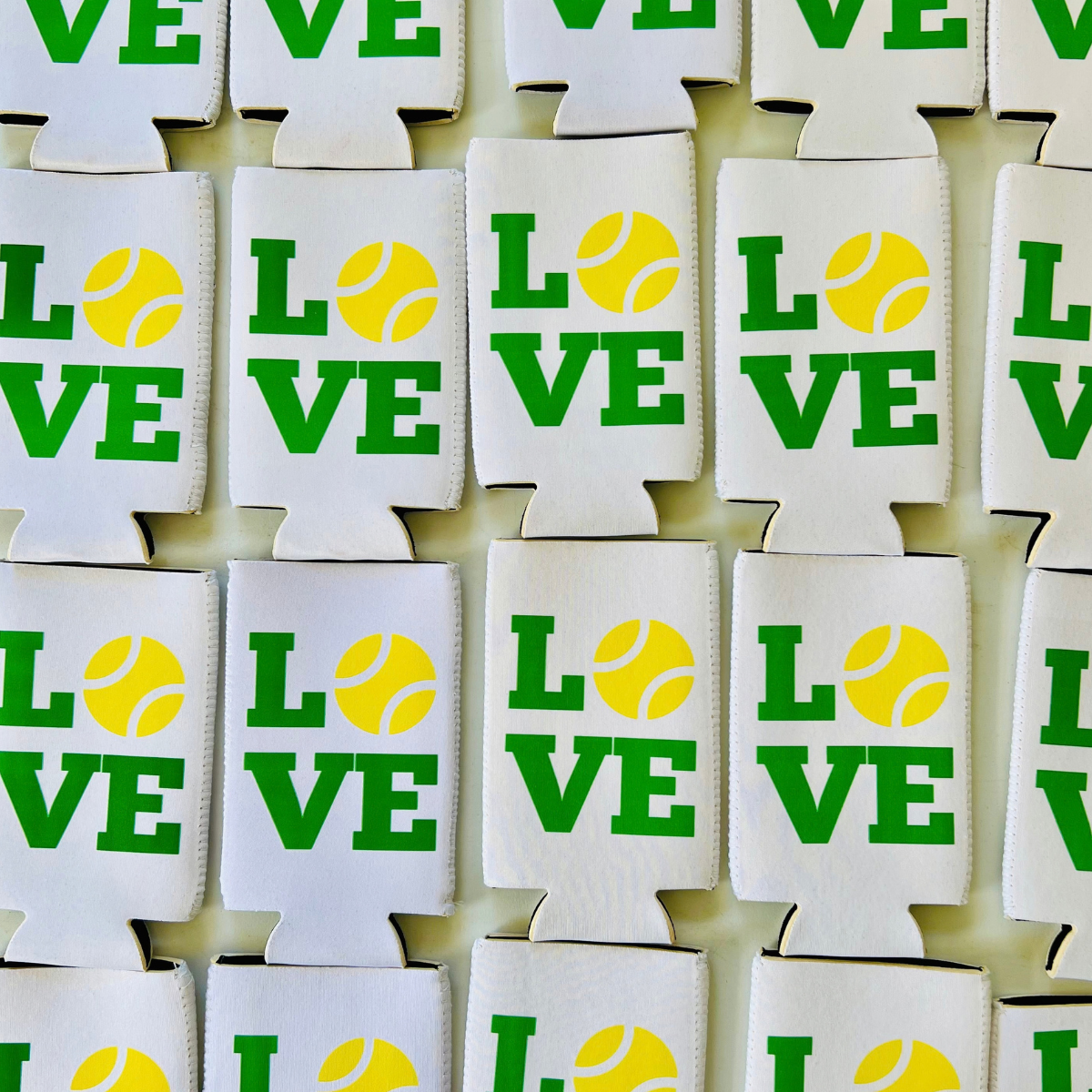Tennis Love Can Cooler Sleeves | Regular & Slim Fit