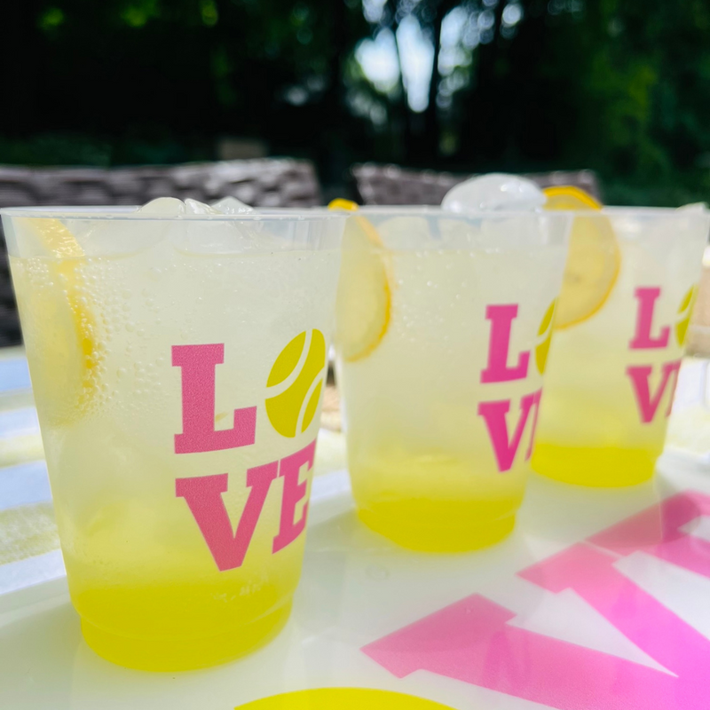 Tennis Love Frosted Drinking Cups, 16oz