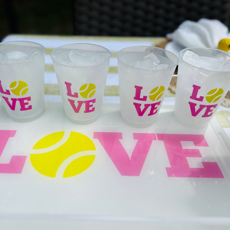 Tennis Love Frosted Drinking Cups, 16oz