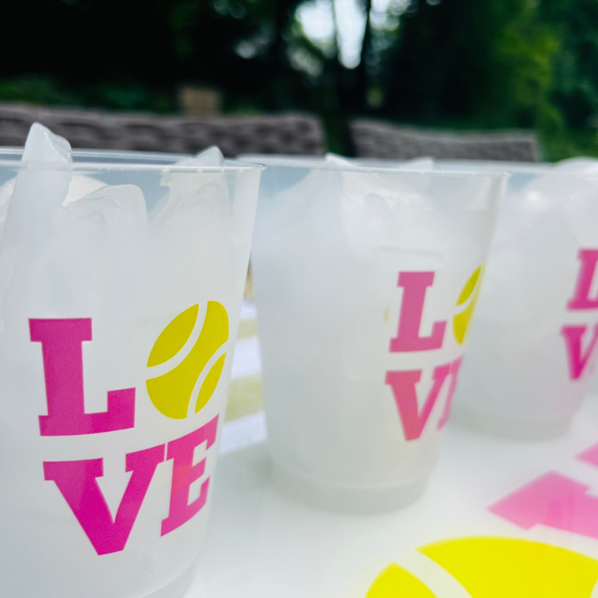 Tennis Love Frosted Drinking Cups, 16oz