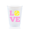 Tennis Love Frosted Drinking Cups, 16oz