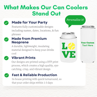 Tennis Love Can Cooler Sleeves | Regular & Slim Fit