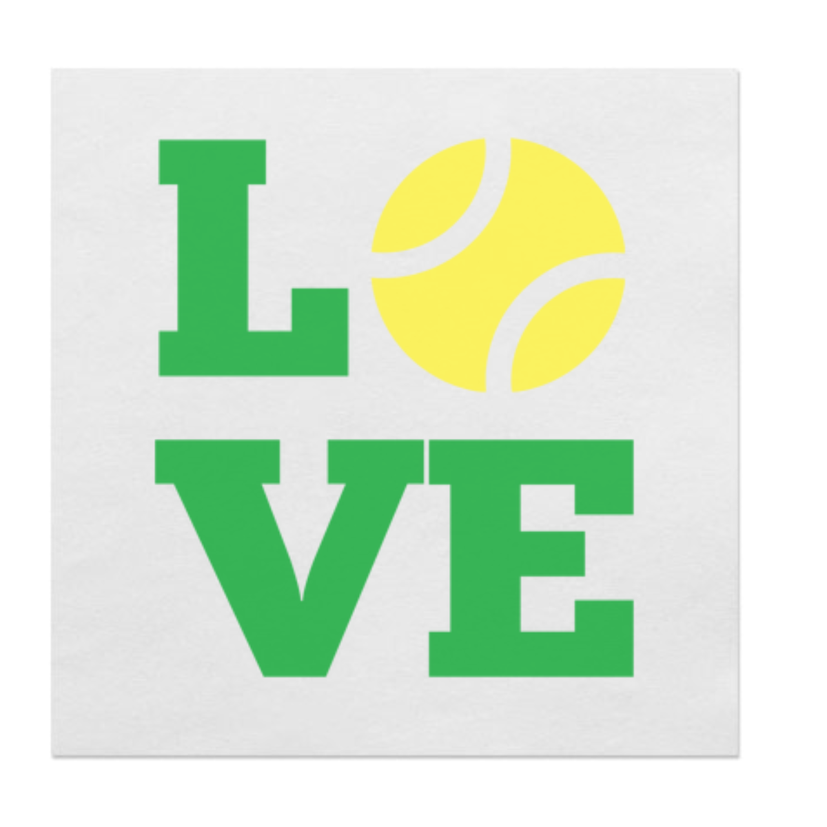 Tennis Love Green Cocktail Paper Beverage Napkins | Tennis Napkins | Final Swing Before The Ring